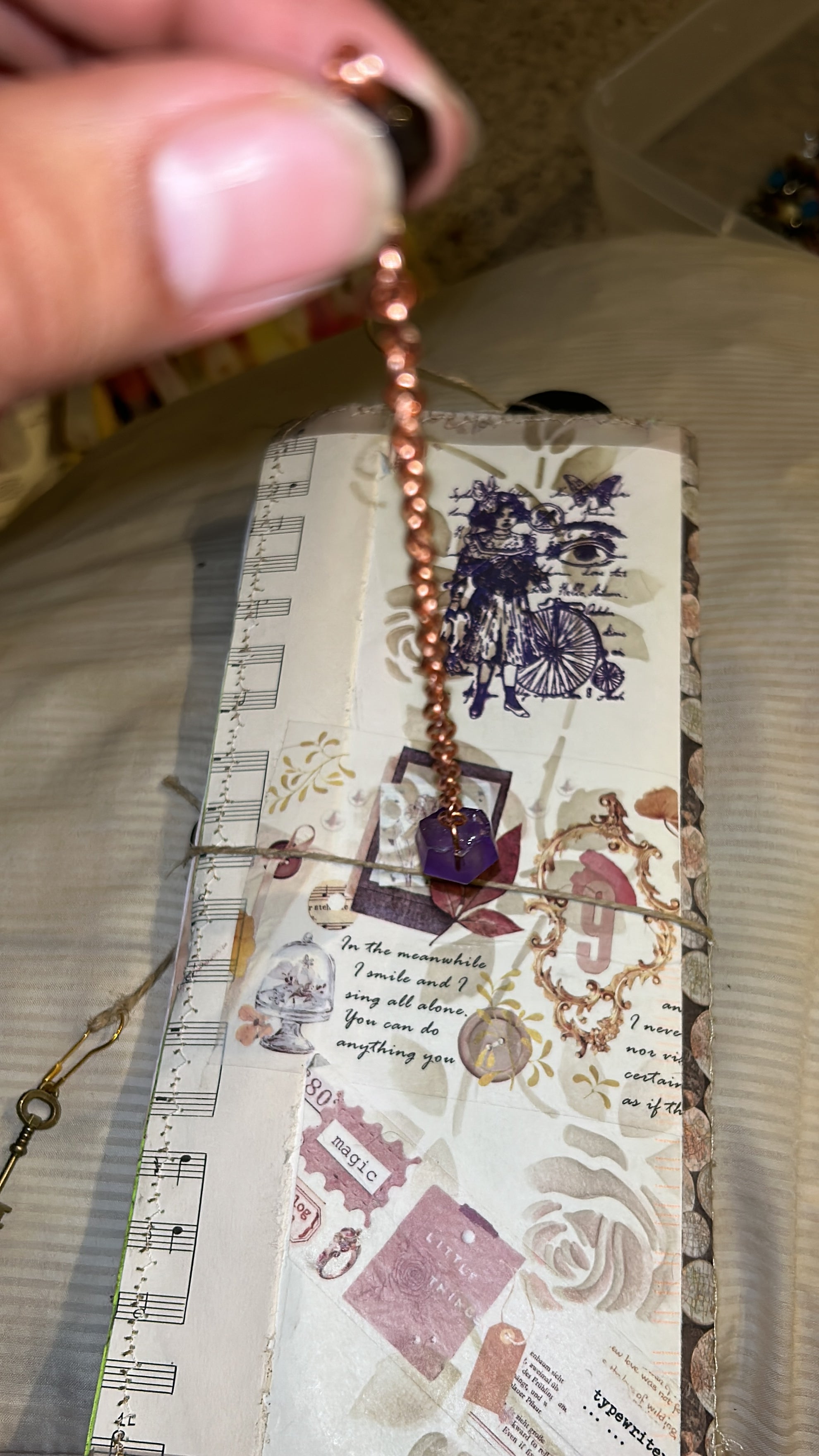 Amethyst & Tiger's Eye Resin Pendulum (Small)