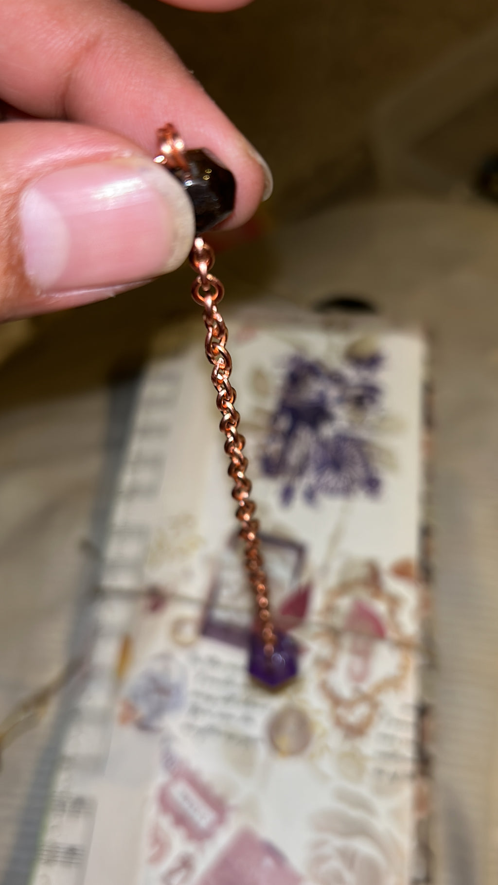 Black Tourmaline, Quartz & Lava Rock Resin Pendulum (Small)